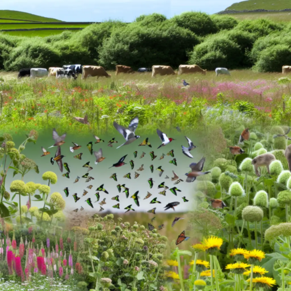 Lush Scottish farmland supporting wildlife and regenerative grazing.