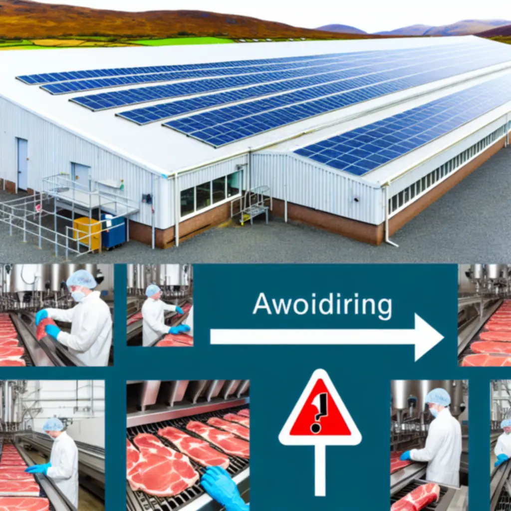 Energy-efficient Scottish meat production facility with sustainable systems.