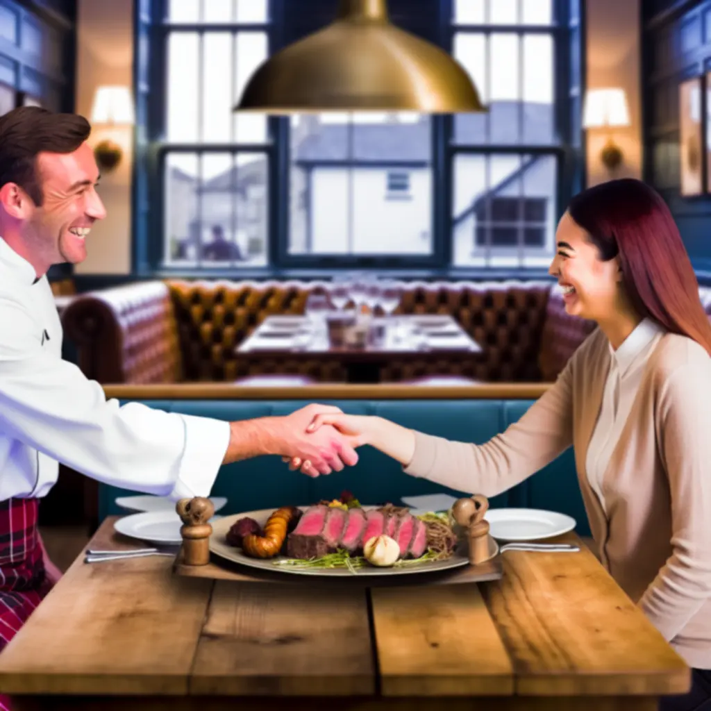 A Scottish restaurant plate featuring premium meat cuts supplied by UHU SCOTLAND LTD.