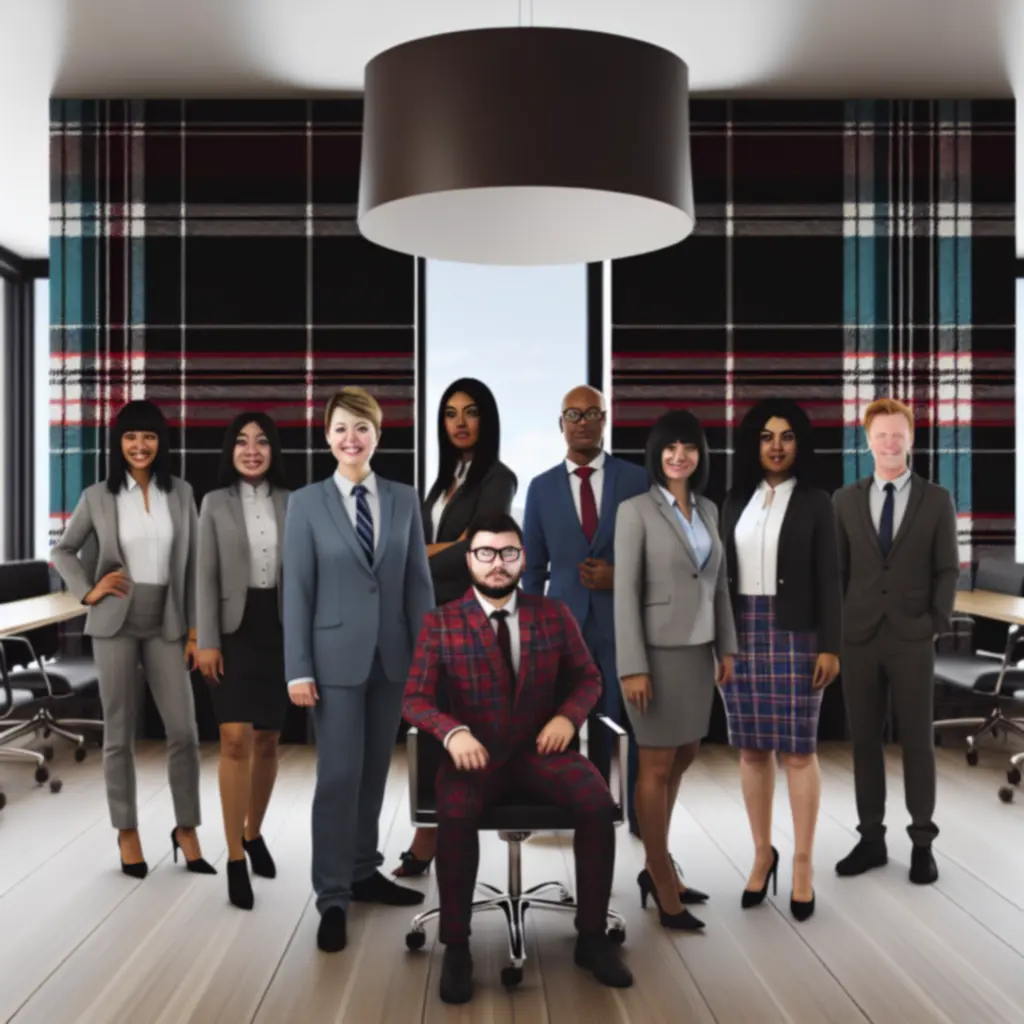 Leadership team of UHU SCOTLAND LTD standing together in a Scottish production setting